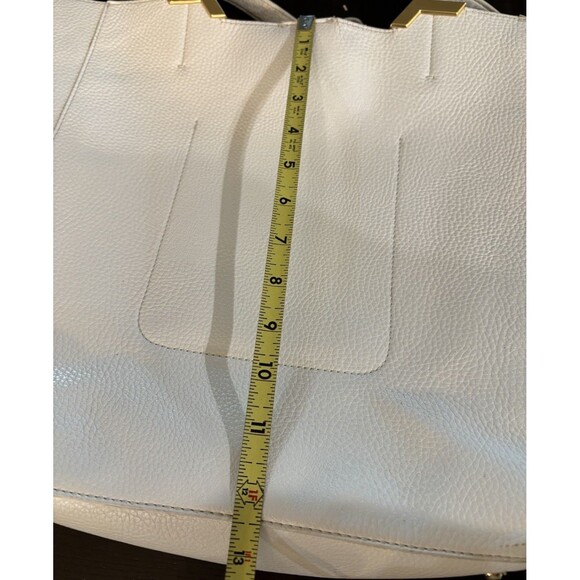 Lauren  Ralph Lauren White/ Crème Medium Tote Bag Purse Gold Accents 12”x12”x4” - Picture 9 of 16